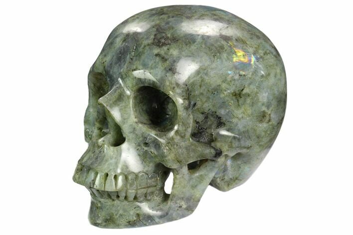 Realistic, Polished Labradorite Skull #127574